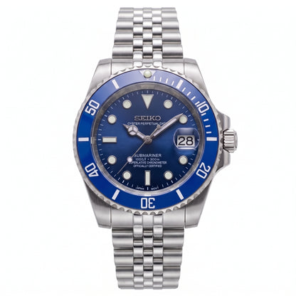 Seikomariner Smurf Seiko mod watch – Jubilee bracelet