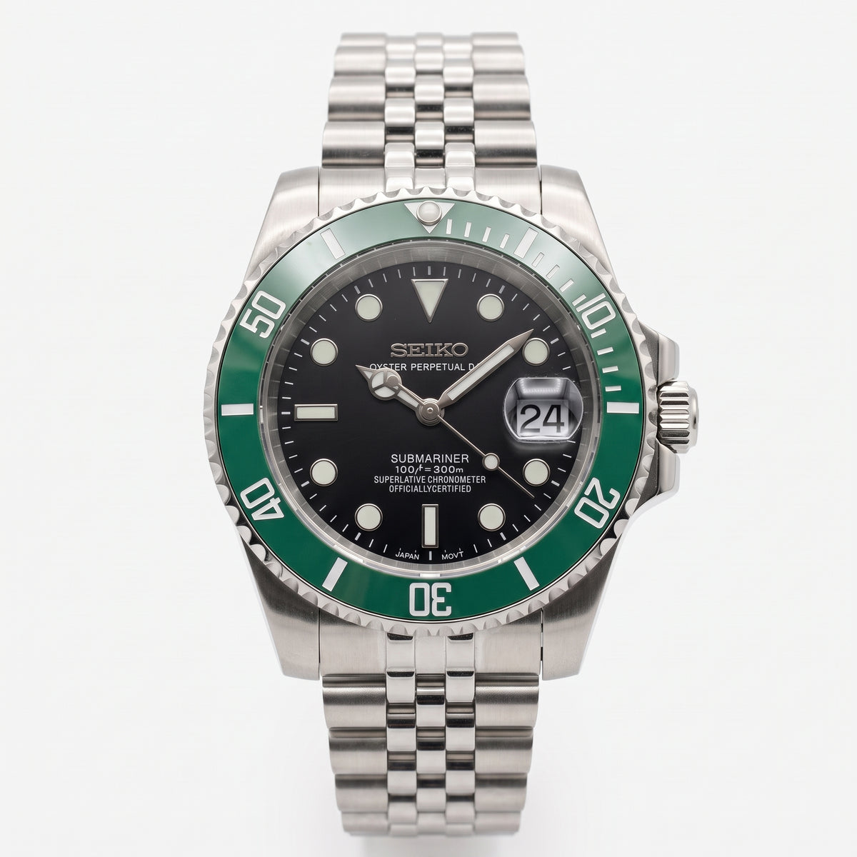 Seikomariner Starbucks Seiko mod watch – Jubilee bracelet