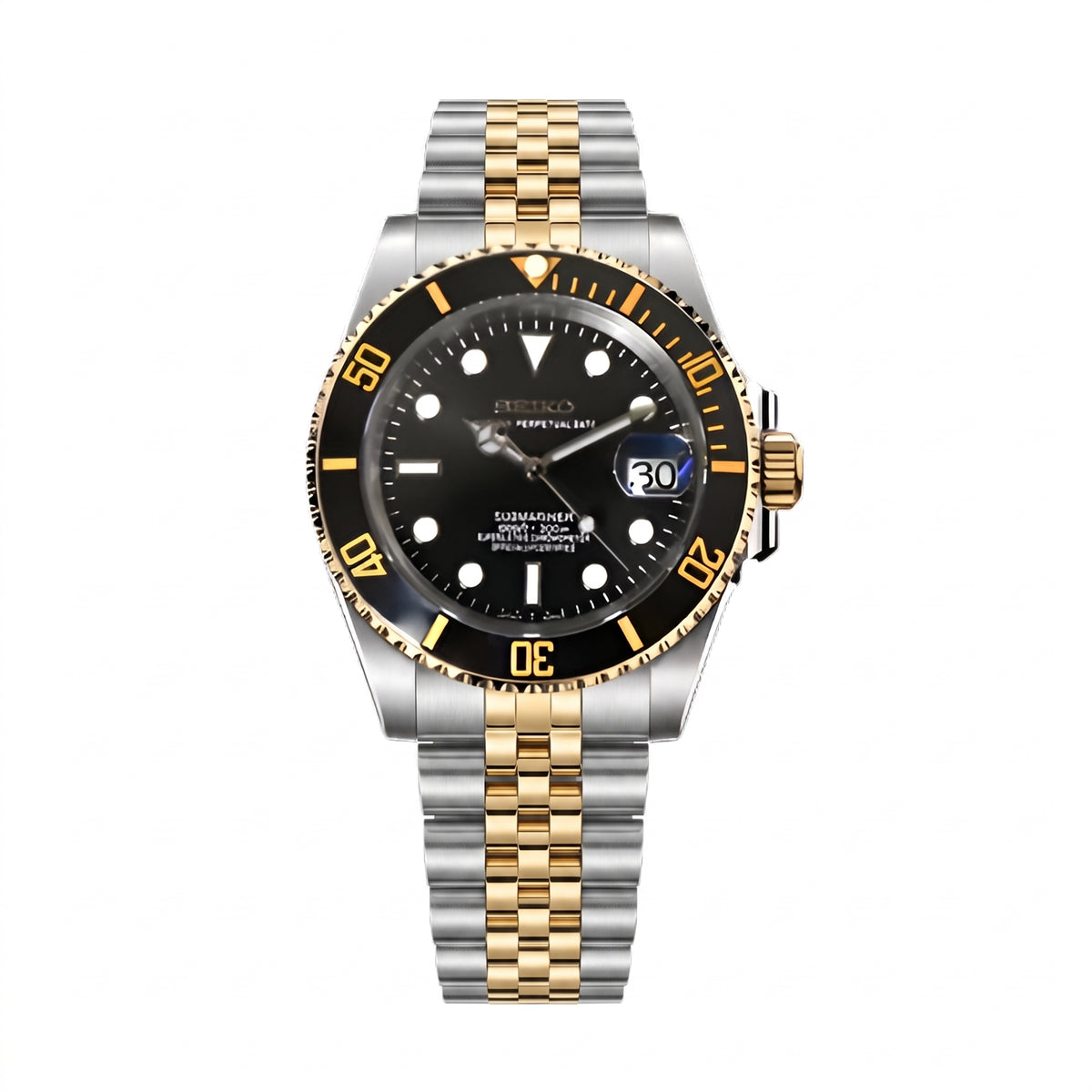 Seikomariner Two-Tone Seiko mod watch – Jubilee bracelet