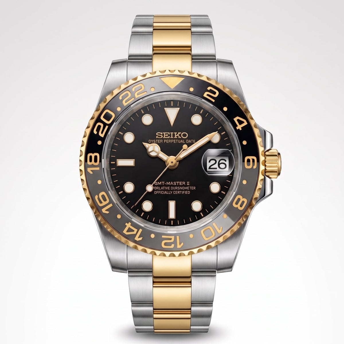Seikomariner Zombie Two-Tone Seiko mod watch – Oyster bracelet